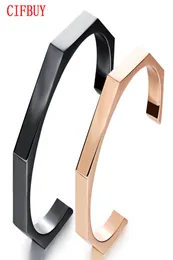 Lovers039 braccialetti di cuffi Fashion Blackrose Gold Colore in acciaio inossidabile Vintage Women Gioielli Simple Design Accessori GEGNOGH7653798999