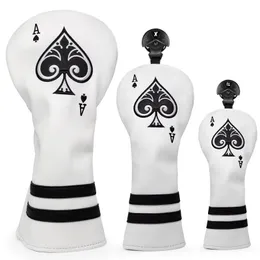 1PC Poker Pattern Creative Golf Club Headcovers for Driver ، Fairway ، Hybrid Wood ، Blade Putter Mallet Covers ، Clubs Headcover