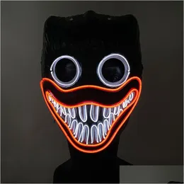 Design delle maschere per feste Halloween FL Face Led Light Up Festival Carnival Horror Film Scary Cosplay Dcor 220920 Dropse Deliver Home Favor Dh48s