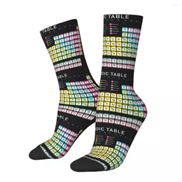 Erkek Çoraplar Periyodik Tablo Renk Kodu ile Detaylandırılmış Harajuku Ter Emici Çoraplar Tüm Sezon Süren Aksesuarlar