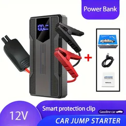 Tillverkare Portable Car Battery Charger Power Bank 12V Smart Clip Car Jump Starter med LCD -skärmbil Jump Starter