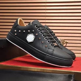 Mens Plein Shoes Lares Lacta de Lunco de Luxúria Moda Classic Classic de alta qualidade Casual Casual PP Skulls Padrão de tênis de placa respirável Tênis masculino Tamanho 38-44