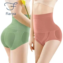 flarixa High Waist Weamless 여자 평평한 배 팬티 힙 리프트 브리프 브로킹 가능한 속옷 셰이퍼 슬림 셰이퍼웨어 240425