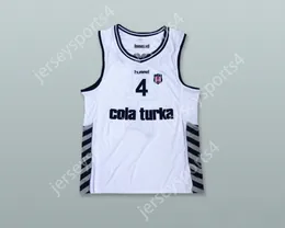 Niestandardowe nazwa Niewiele Młodzież/Kids Allen Iverson 4 Besiktas JK White Basketball Jersey Top Sched S-6xl