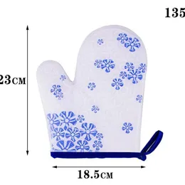 Lång sektion tjock silikonugn Mitt icke-halkugnhandskar Värmebeständiga ugnshandskar Designer 1 st