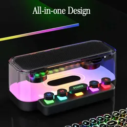 Беспроводная Bluetooth 5.0 RGB Lights Gaming Discover Dinker Stereo Subwoofer Прозрачная поддержка USB TF Play Sound Bar Sound Bare Soundbox