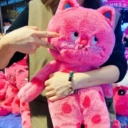 Spielzeug süße rosa Polka Punktkatze Plüsch Kissen Heiße Internet Umarmung Schlafkatze Plüsch Spielzeugliebhaber Weichgefülltes Plushy Kissen Mädchen Geschenk