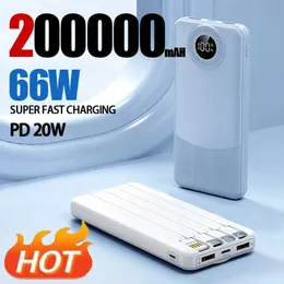 Mobiltelefon -Strombanken 50000MAH Power Bank Super Fast Lade 66W Ultra großer Kapazität Mobiler Strom für externe Batterie iPhone 15 14 Samsung Neu 240424