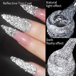 Nagellacklilycute Reflective Deckmantel Gel Nagellack halb dauerhaft glänzende Pailletten UV LED LARNISH NAGE ART VERNIS SEMI DERNIENTE UV -Gel Y240425