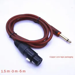 Microphone Cord 6.5 Revolving Cannon Female Black XLR Female Pair 6.35 Male Gold-Plated Head Microphone Mouthpiece Mixer Cable