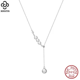 Rinntin 925 Sterling Silver Natural Natural Acqua d'acqua fresca cravatta perla barocca con tallone a sospensione fatte a mano GPN18 240422