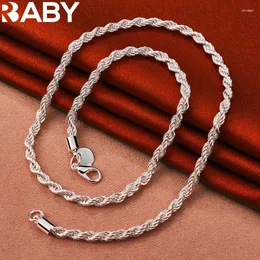 Pendants URBBAY 925 Sterling Silver 16/18/20/22/24 Inch 4mm Twisted Rope Chain Necklace For Woman Man Jewelry Wedding Party Accessories