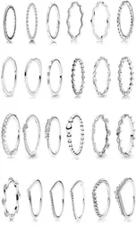 20 Styles Spring Ring 925 Sterling Silver Enchanted Crown Hochqualitäts -Designerringe Original Mode DIY Charmes Schmuck für Wome6172306