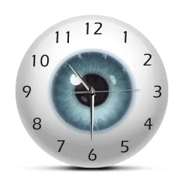 Klockor ögongloben med skönhetskontaktpupil Core Sight View Oftalmologi Mute Wall Clock Optical Store Novel Wall Watch Gift