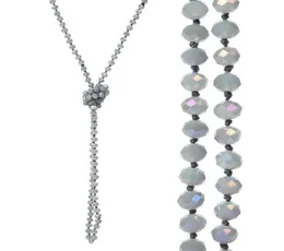8 mm langen Strangknoteta -Glas -Perlen -Halsketten funkelnde handgefertigte Multi -Schicht -Strang -Statement -Halsketten mit Knoten zwischen 6921896