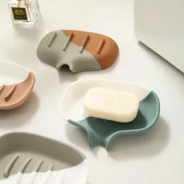 Piatti Distens di sapone in silicone Dispenser di sapone per diversione creativa, piatto di stoccaggio del sapone, vassoio, porta sapone drenante del bagno