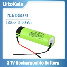 Liitokala 새로운 원래 NCR18650B 3.7V 3400MAH 18650 Li-ion 충전식 배터리 용접 실리카 젤 케이블 DIY