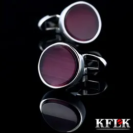 Kflk Jewelry Shird Cufflinks for Mens Brand Cuff Bottons Cuff Links WeddingGemelos高品質のAbotoadurasゲスト240412