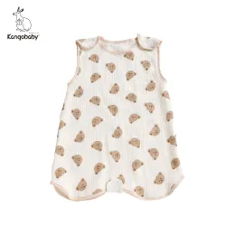 Bags Kangobaby #My Soft Life# Summer Fashion Sleeveless Baby Muslin Cotton Sleeping Bag Super Comfortable Breathable Wrap For Newborn