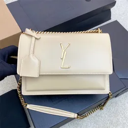 Lustrzana jakość luksurys torebka klasyczna torba klapy dla kobiety łańcucha ochodzenia słońca messenger torba crossbody torba męska skórzana torebka torebki sprzęgła proce