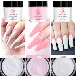 Liquids 10g Clear/White/Pink Acrylic Powder For Nails Extension Flower Carving Builder Power Manicure Nail Art Decoration Glitter