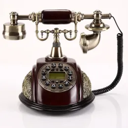 Aksesuarlar Antika Sabit Telefon Düğmesi Dostu Ev Sabit Vintage Telefon Office Hotel Telefone Bronz için Pil Dekorasyonu Olmadan