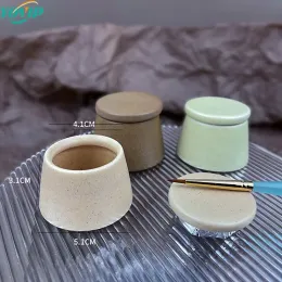 Vätskor 1PC Crystal Ceramic Nail Cup Wash Pen Powder Liquid Storage Container för nagborste rengöring med täckning av nagelverktyg