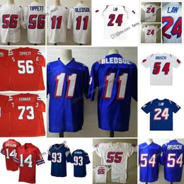 75º reminiscência 11 Drew Bledsoe 1984 Jerseys de futebol 56 Andre Tippett 24 Ty Law 93 Richard Seymour 54 Tedy Bruschi 73 John Hannah 55 Willie McGinest Stitched Jersey