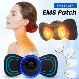 Massager EMS Neck Massager LCD 디스플레이 넥 들림기 맥박 근육 자극기 패드 근육 통증 완화를위한 자궁 경부 척추 마사지 패치