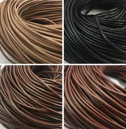 Cordos de couro genuíno de 100m de 3 mm de 3 mm de corda ropejewelry sicading string 100m lotes para colares de pulseira Acessor de jóias 6403479