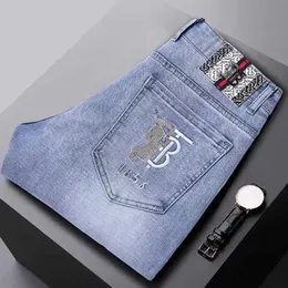 Мужские джинсы дизайнер модные световые джинсы мужские джинсы Мужские весенние летние Slim Fit Spandex Длинные брюки