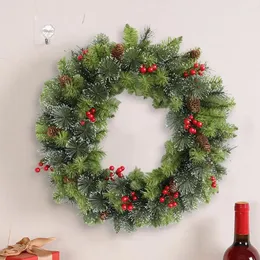 Decorative Flowers 35/40cm Christmas Advent Wreath Artificial Lighting Holiday Art Festival Theme Multifunctional For Door Window Fireplace