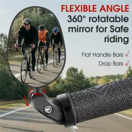 Accessori West Bike Bike Specchio di bici Ebike Specchio posteriore Vista posteriore Specchio a 360 gradi REGOLATO ROTALLE ALL'ANGOLO AGGULO HD HD Specchi laterali HD