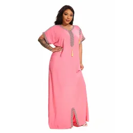 2024 PLUSSIZE COVER CAFTAN Traditionell kortärmad klänning Cotton Kaftan Beach Home Abaya African Dresses For Women 240423