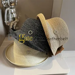 Straw Sun Hat Metal Letter Cappelli a secchio Snamaback Summer Holiday Travel Fisherman Cappellini Casquette per donne uomini