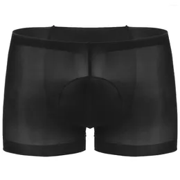 Underpants Boxer Herren Ultra dünne Seide Slys Sexy männlich durchsichtigen Unterwäsche dehnbare Strumpfhöfen Shorts