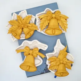 Formen Weihnachtsglocken Silikon Kuchenform Back -Dekorationswerkzeug für DIY -Hirschgeschenke Schokolade kreativer Weihnachtsmann Making Fondant Formen machen