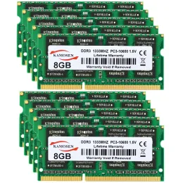 RAMs KAMOSEN DDR3 RAM 10pcs 8GB 1333MHz 1600MHz brand new low voltage 1.35V PC312800 Notebook memory SODIMM 204pin nonECC