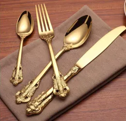 Hochwertiges Luxus goldenes Geschirr mit goldplattiertem Edelstahl Besteck Set Hochzeit Dining Messer Gabel Esslöffel 2239628