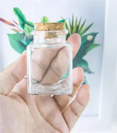 50 ml di quadratura del contenitore di vetro ialina con bottiglia di decorazione creativa in sughero caramella artigianato ricaricabile Vial 6pcs16853668