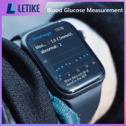 Relógios indolores não invasivos de medição de glicose no sangue Smartwatch smart watch masculino homem bluetooth chamado relógio glicômetro 2022