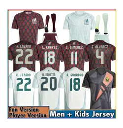 Mexiko 2024 Copa America 2026 Kvalificerare Raul Chicharito Soccer Jerseys Lozano Dos Santos 24 25 H.Lozano Men Kids Football Shirts Uniforms Fans Player Version