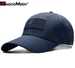 Magcomsen Tactical Baseball Cap Men Summer USA Flag Sun защитный военный шахт карачный кепку для гольф -бейсбол