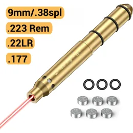 Optics Tactical Bore Sight 9mm .38spl 223Rem .22LR .177 End Barrel Laser Boresighter Fit Revolvers Pistols Rifle and Air Guns