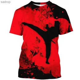 Camisetas masculinas Treinamento japonês T-shirt Mens 3D Camiseta estampada de karatê de tamanho curto de mangas curtas de alta qualidade