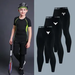 Accessoires Kinder Fitnesshosen schwarze Strumpfhosen Fitnessstudio Sport Leggings Jungen Hosen Kinder schnell trocken laufende Yoga -Trainingspflichten