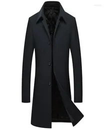 Men039s Trench Coats Winter Coat For Men Overcoat Woolen Abrigo Hombre Solid XLong Windbreaker Male M3XL Will228275607