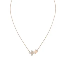 Q93689 Dylle Blossom Necklace Pink Gold Diamonds Designer Four Leaf Clover Pendant Necklace Rose Gold Plated Micro Pave 5a Cz Cubic Zirconia
