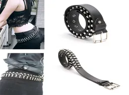 Moda Ladies Leather Punk Belt Studed Rivet Bullet Belt Goth Jeans Steam Punk Rock Mulheres cinto Celrão Acessórios frios 2203013705000