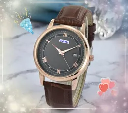 Three Stiches Busines Casual Men Women Watch Auto Day Date Time Quartz Clock President Generous Cow Leather Strap De vilvy Series Bracelet Watches reloj hombre gifts